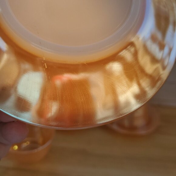 Fire King Peach Luster Tea Cup And Saucer Set Of 3 MCM 1950s VTG Made In USA - Picture 16 of 16